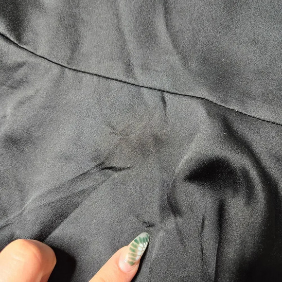 Lulus Black Tie Optional Satin Ruffled Midi Dress - Picture 11 of 12